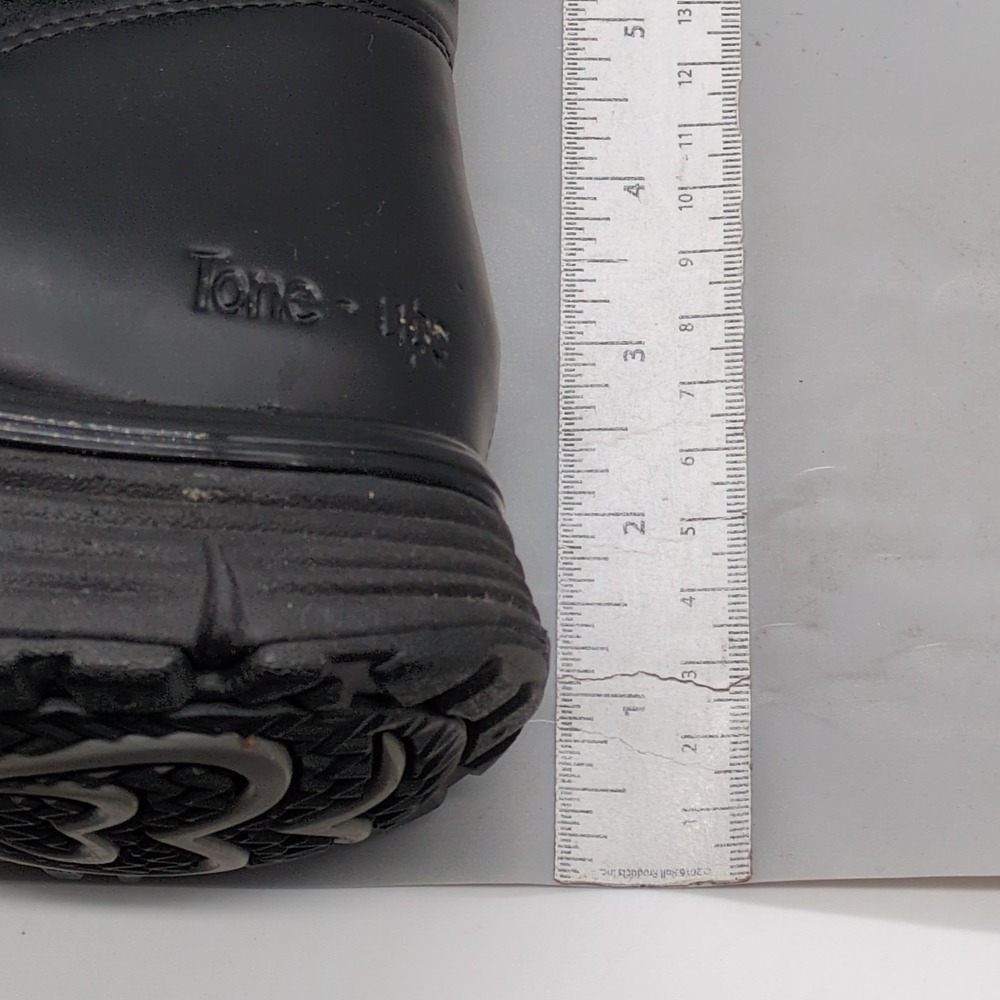 Skechers Shoes Womens Tone Ups Black 7 Leather Biker Boots Pull On Buckle 38860 View 5